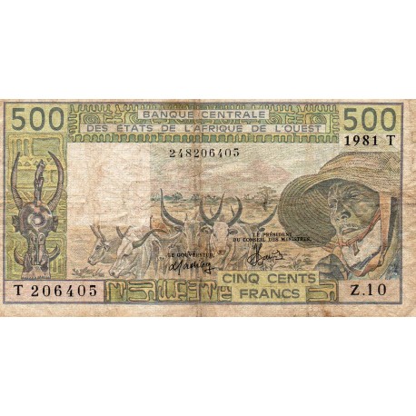 WEST AFRICAN STATES - TOGO - PICK  806T.e  - 500 FRANCS 1981 - SIGN 17 - B C E A O