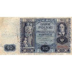 POLAND - PICK 77 - 20 ZLOTYCH - 11.11.1936