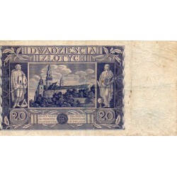 POLAND - PICK 77 - 20 ZLOTYCH - 11.11.1936