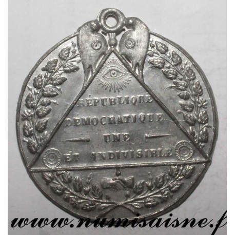 MEDAL - POLITICS - DEMOCRATIC REPUBLIC - ONE AND INDIVISIBLE - 1848