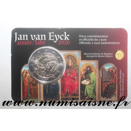 BELGIUM - 2 EURO 2020 - JAN VAN EYCK - Coincard