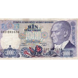 TURQUIE - PICK 196 - 1 000 LIRA - L.1970 (1986)