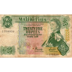 ILE MAURICE - PICK 32 b - 25 RUPEES - NON DATE (1967)