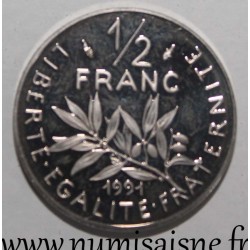 FRANKREICH - KM 931 - 1/2 FRANC 1991 - TYP SÄMAAN