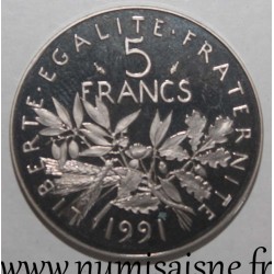 FRANCE - KM 926a.2 - 5 FRANCS 1991 - TYPE SOWER