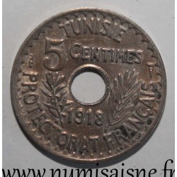 TUNISIA - KM 242 - 5 CENTIMES 1918