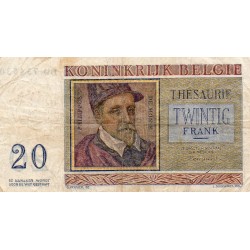 BELGIQUE - PICK 132 b - 20 FRANCS - 03.04.1956