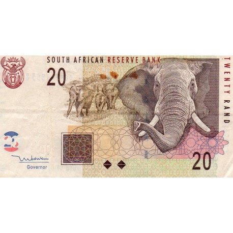 SOUTH AFRICA - PICK 129 a  - 20 RAND - 2005 - ELEPHANTS