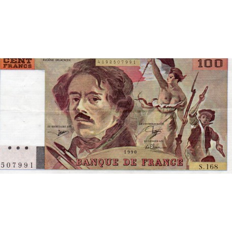 FRANCE - PICK 154 - 100 FRANCS DELACROIX - TYPE 1978 - 1990 - CONTINUOUS PRINTS