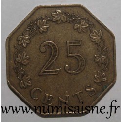 MALTA - KM 29 - 25 CENTS 1975