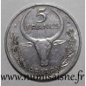 MADAGASCAR - KM 10 - 5 FRANCS 1967 - ZEBU