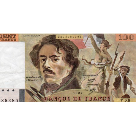 FRANCE - FRANKREICH - PICK 154 b - 100 FRANCS DELACROIX  - TYP 1978 MODIFIED - 1984