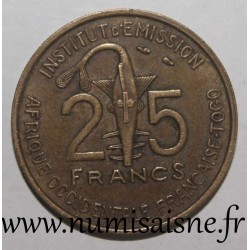 FRANZÖSISCHES WESTAFRIKA - TOGO - KM 9 - 25 FRANC 1957 - GAZELLE