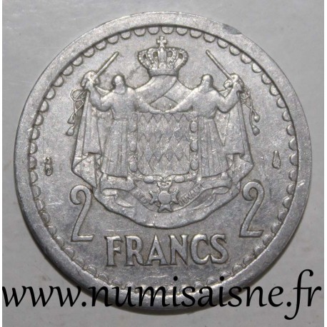 MONACO - KM 121 - 2 FRANCS 1943 - UNDATED - LOUIS II