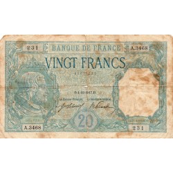 FRANCE - PICK 74 - 20 FRANCS BAYARD - TYPE 1916 - 01/12/1917