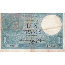 FRANCE - PICK 84 - 10 FRANCS MINERVE - TYPE 1915 MODIFIE - 21/09/1939