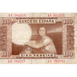 ESPAGNE - PICK 145 a - 100 PESETAS - 07/04/1953