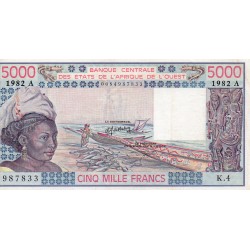 WEST AFRICAN STATES - IE HOW - PICK 108 A h  - 5.000 FRANCS 1982 - "A" - B C E A O