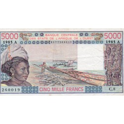 WEST AFRICAN STATES - IE HOW - PICK 108 A m  - 5.000 FRANCS 1985 - "A" - B C E A O