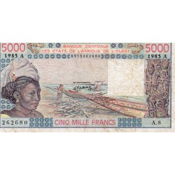 WEST AFRICAN STATES - IE HOW - PICK 108 A m  - 5.000 FRANCS 1985 - "A" - B C E A O