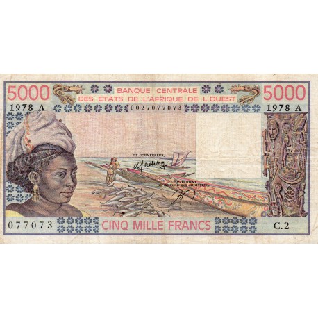 WEST AFRICAN STATES - IE HOW - PICK 108 A b  - 5.000 FRANCS 1978 - "A" - B C E A O