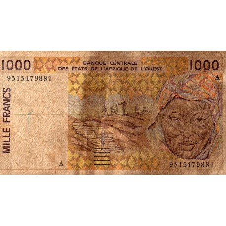 WEST AFRICAN STATES - IE HOW - PICK 111 A e  - 1.000 FRANCS 19(95) - "A" - B C E A O