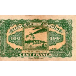 FRENCH WEST AFRICA - PICK 31 a - 100 FRANCS - 14/12/1942