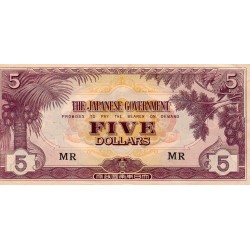 MALAYSIA - MALAYA - PICK M6 c - 5 DOLLARS - undated (1942) - MP