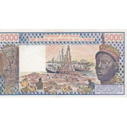 WEST AFRICAN STATES - IE HOW - PICK 108 A p  - 5.000 FRANCS 1987 - "A" - B C E A O