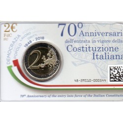 ITALY - 2 EURO 2018 - 70 YEARS OF CONSTITUTION - COINCARD