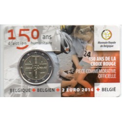 BELGIQUE - 2 EURO 2014 - 150 ANS DE LA CROIX ROUGE - RODE KRUIS - COINCARD