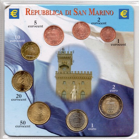 SAN MARIN - 3.88 EUROS MINTSET - MIXED YEARS - 8 COINS - UNCIRCULATED