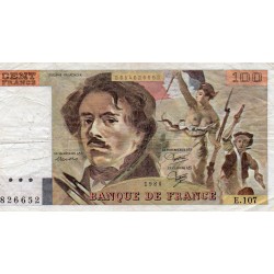 FRANCE - PICK 154 - 100 FRANCS DELACROIX - TYPE 1978 - 1990 - CONTINUOUS PRINTS