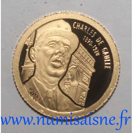 GABON - 1000 FRANCS CFA 2013 - CHARLES DE GAULLE