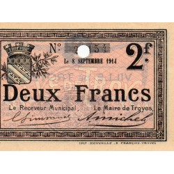 10 - TROYES - 2 FRANCS - 08/09/1914
