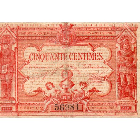 Komitat 86 - POITIERS - 50 CENTIMES - OKTOBER 1915 - HANDELSKAMMER