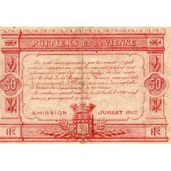 86 - POITIERS - 50 CENTIMES - OCTOBRE 1915 - CHAMBRE DE COMMERCE - DV