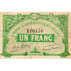 Komitat 41 - ORLEANS - 1 FRANC 1915 - 02.08 - HANDELSKAMMER