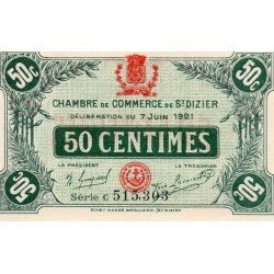 52 - ST DIZIERS - 50 CENTIMES 1921 - 07.06 - CHAMBRE DE COMMERCE