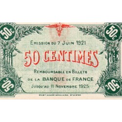 52 - ST DIZIERS - 50 CENTIMES 1921 - 07.06 - CHAMBRE DE COMMERCE