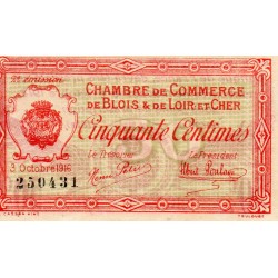 41 - BLOIS ET LOIR-ET-CHER - 50 CENTIMES 1916 - 03.10 - CHAMBRE DE COMMERCE