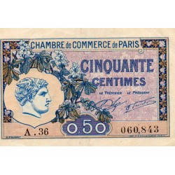 75 - PARIS - 50 CENTIMES 1920 - CHAMBRE DE COMMERCE DE PARIS