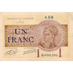 75 - PARIS - 1 FRANC 1919 - PARIS CHAMBER OF COMMERCE