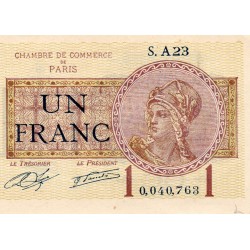 75 - PARIS - 1 FRANC 1919 - CHAMBRE DE COMMERCE DE PARIS