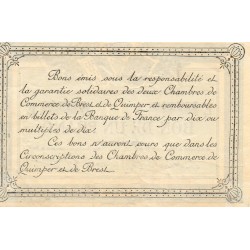 County 29 - QUIMPER - BREST - 1 FRANC 1920 - CHAMBER OF COMMERCE