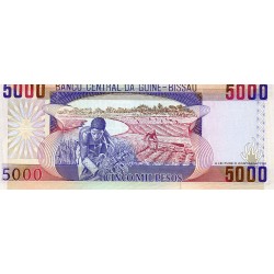 GUINEA BISSAU - PICK 14 b - 5 000 PESOS - 01.03.1993