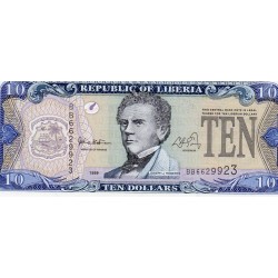 LIBERIA - PICK 22 - 10 DOLLARS 1999