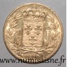 FRANCE - KM 712 - 20 FRANCS 1820 A - Paris - GOLD - LOUIS XVIII