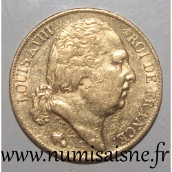 GADOURY 1028 - 20 FRANCS 1818 A - Paris - OR - LOUIS XVIII - KM 712