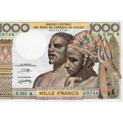 WEST AFRICAN STATES - IE HOW - PICK 103 A m  - 1.000 FRANCS (1980)